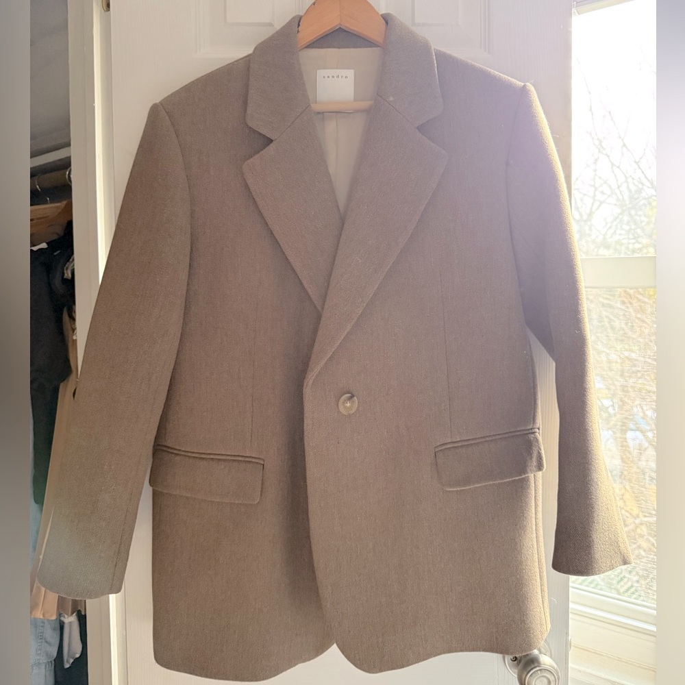 Sandro Brown Wool Jacket size 36 us 4-6